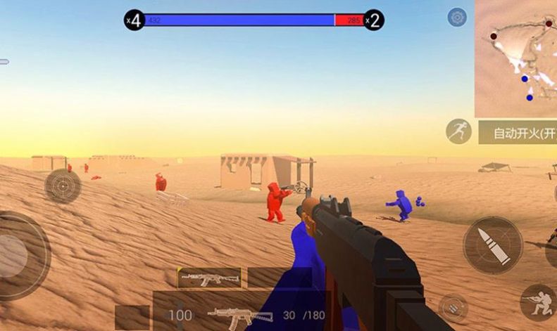 红蓝方块人战争模拟器游戏中文版图片1