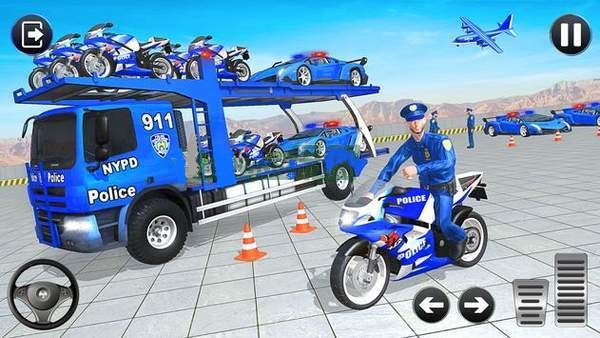 警用摩托车运输车游戏图3